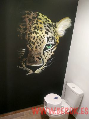 mural leopardo pared